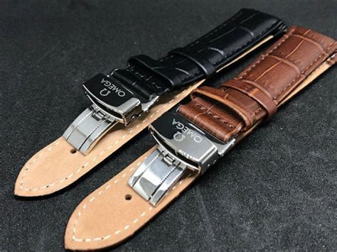 omega automatic leather watch|authentic leather omega watch strap.